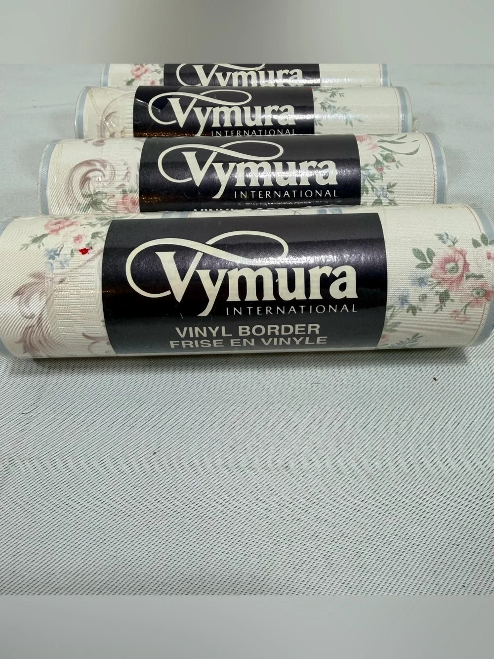 Vymura Wallpaper Border Textured Vinyl Romantic Petite Flowers Bonaparte 4 Rolls